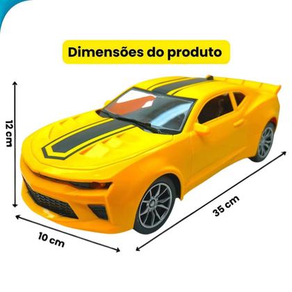 Imagem de Carrinho Esportivo Amarelo com Controle Manual