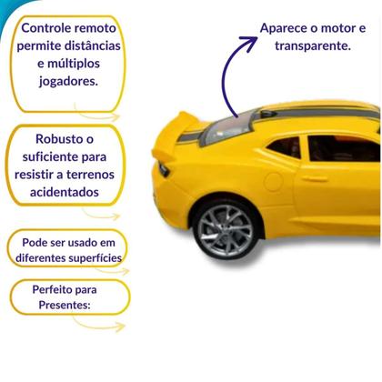 Imagem de Carrinho Esportivo Amarelo com Controle Manual