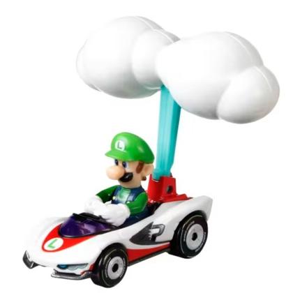 Imagem de Carrinho Hot Wheels Mario Kart Luigi P-Wing com Cloud Glider