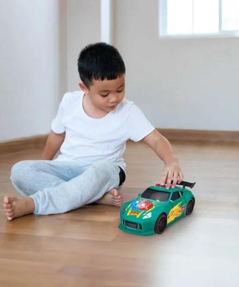 Imagem de Carrinho Hot Wheels Super Jet Verde Brinquedo Com 3 Funções Luzes e Sons - Multikids