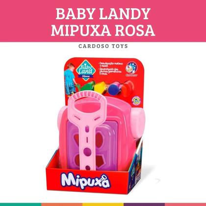 Imagem de Carrinho Infantil de Puxar Educativo Mipuxa Rosa - Cardoso