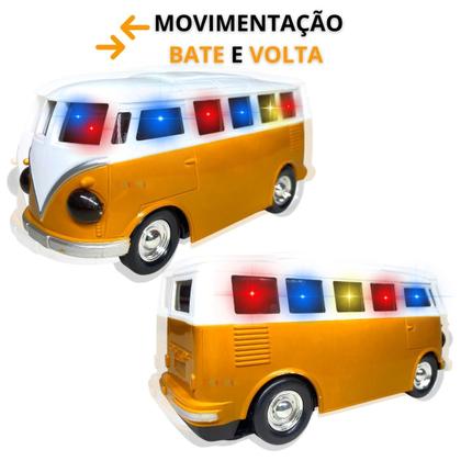 Imagem de Carrinho Kombi C/ Som E Luz Bate E Volta E Gira 360º Perua F114