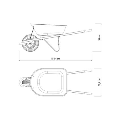 Imagem de Carrinho Mão Tramontina com Caçamba Funda Plástica Laranja 55 L Braço Madeira Pneu com Câma