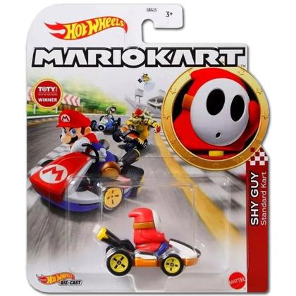 Imagem de Carrinho Mario Kart Hot Wheels 1:64 Original - Mattel Gbg25 Shy Guy Standart Kart Cód. 3511