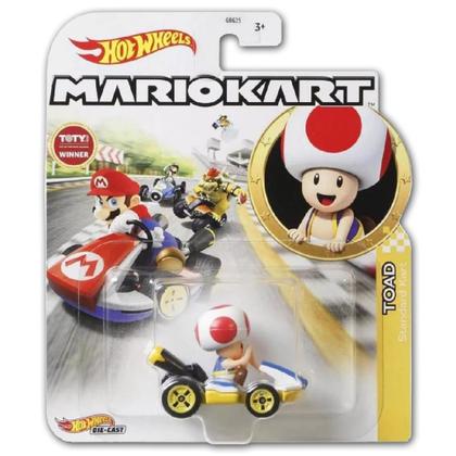 Imagem de Carrinho Mario Kart Hot Wheels 1:64 Original - Mattel Gbg25 Toad Standart Kart Cód. 2068