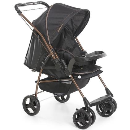 Imagem de Carrinho milano cabo reversivel ii preto cobre + bebe conforto grid + base- galzerano