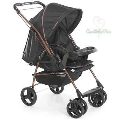 Imagem de Carrinho milano reversivel preto/cobre + bebe conforto cocoon + base- galzerano