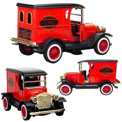 Imagem de Carrinho Miniatura Antigo Calhambeque Clássico Abre Porta