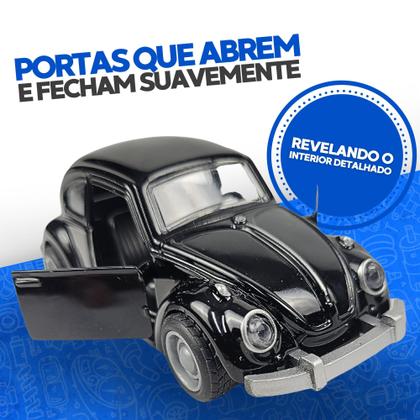 Imagem de Carrinho Miniatura Ferro Fusca Fusquinha Abre Porta Capô