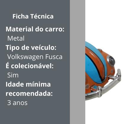 Imagem de Carrinho Miniatura Fusca Fricção Abre Porta Colecionável