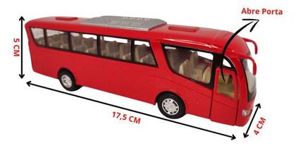 Imagem de Carrinho Miniatura Ônibus De Metal Abre Porta Fricção