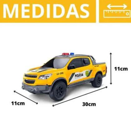 Imagem de  Carrinho Miniatura Pick-Up S10 Policia do Paraná Amarelo 1149 - Roma Brinquedos