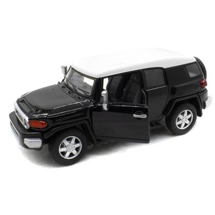 Imagem de Carrinho Miniatura Toyota FJ Cruiser Metal Fricção 12,5 cm Preto teto Branco