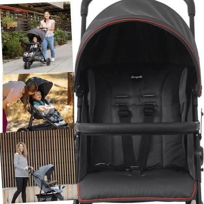 Imagem de Carrinho Moises Bebe Conforto Base ISOFIX Burigotto CR3 Gray Red