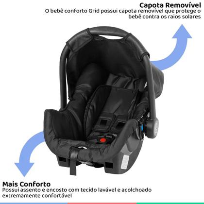 Imagem de Carrinho Moisés Galzerano Olympus + Bebê Conforto Black