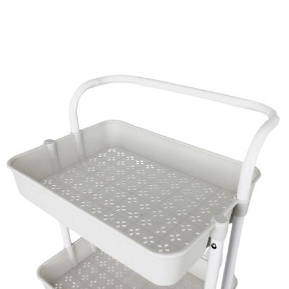 Imagem de Carrinho Multiuso 3 Prateleiras com Rodinhas Branco Simplifique sua Vida com Estilo