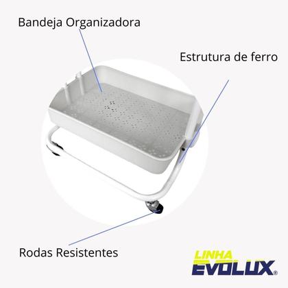 Imagem de Carrinho Multiuso 3 Prateleiras com Rodinhas Branco Simplifique sua Vida com Estilo