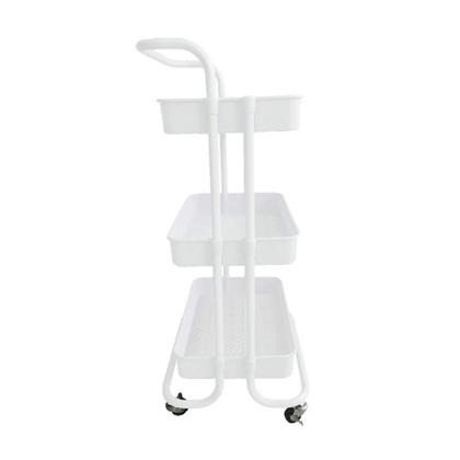 Imagem de Carrinho Multiuso 3 Prateleiras com Rodinhas Branco Simplifique sua Vida com Estilo