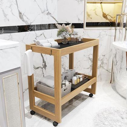 Imagem de Carrinho Multiuso Com Rodizios e Prateleira Odim Ambiente Casa Salão - Cores - Comprar Moveis em Casa