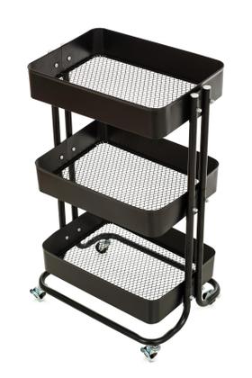 Imagem de Carrinho multiuso em aço 3 andares prateleras e rodinhas bna6077