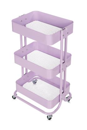 Imagem de Carrinho multiuso em aço 3 andares prateleras e rodinhas bna6077