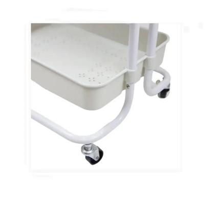 Imagem de Carrinho Multiuso Organizador 3 Prateleiras Branco Rodinhas