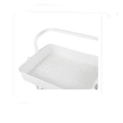 Imagem de Carrinho Multiuso Organizador 3 Prateleiras Branco Rodinhas