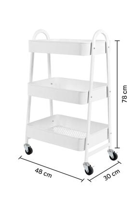 Imagem de Carrinho Multiuso Organizador Branco Aço Organizador Quarto