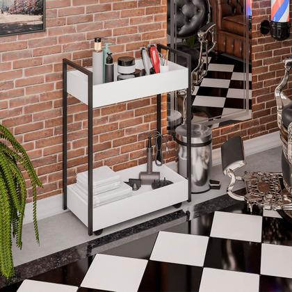 Imagem de Carrinho Multiuso Organizador para Cozinha Salão de Beleza com Rodinhas Lara Branco