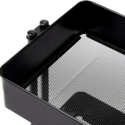 Imagem de Carrinho Multiuso Organizadora 3 Prateleiras Em Aço Preta Quarto Sala Brinquedos Salao Manicure Varanda