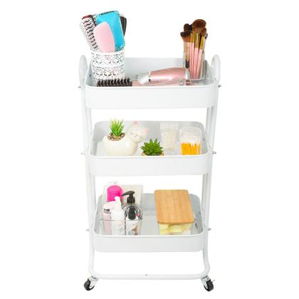 Imagem de Carrinho Organizador 3 Andares Multiuso Com Rodinha Decoração Organização Casa Escritório