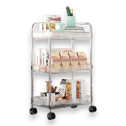 Imagem de Carrinho Organizador 3 Andares Prateleira Multiuso Acrílico - Kadê