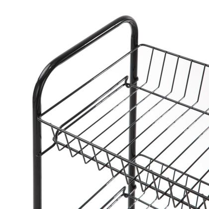 Imagem de Carrinho organizador 4 prateleiras desmontavel multiuso fruteira aco escritorio sala auxiliar brinquedos banheiro