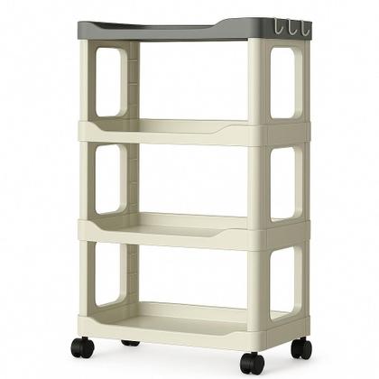 Imagem de Carrinho organizador 4 prateleiras multiuso canto auxiliar manicure brinquedos cozinha fruteira quarto escritorio varand