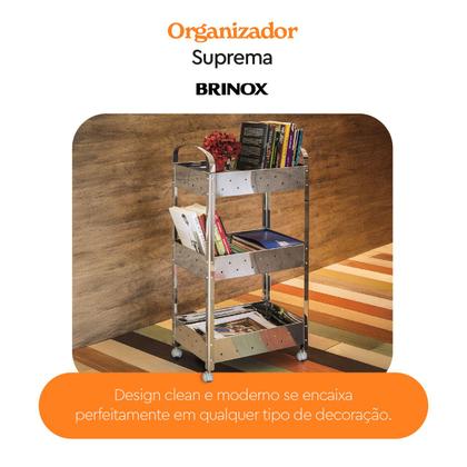 Imagem de Carrinho Organizador Aço Inox Suprema Brinox