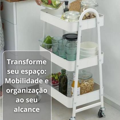 Imagem de Carrinho Organizador Auxiliar Multiuso Cozinha Banheiro Bar