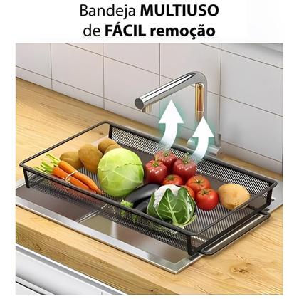 Imagem de Carrinho Organizador Com Roda Fruteira 3 Cestas Chão Cozinha