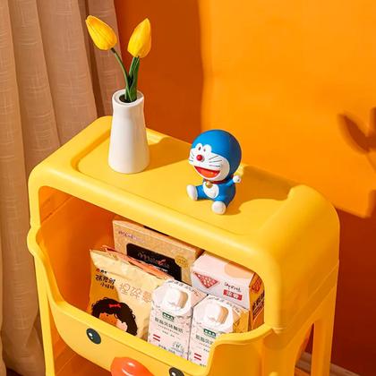 Imagem de Carrinho Organizador de Brinquedos Suplayer DuckFun Três Prateleiras Colorido Modelo Pato Amarelo