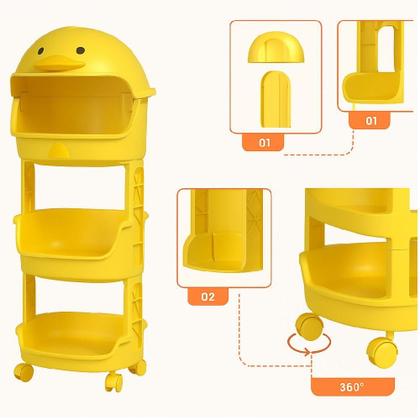 Imagem de Carrinho Organizador Infantil com Gavetas Brinquedos Quarto