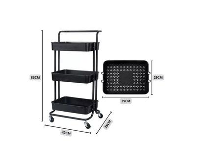 Imagem de Carrinho Organizador Multiuso 3 Prateleiras 42x35x86cm