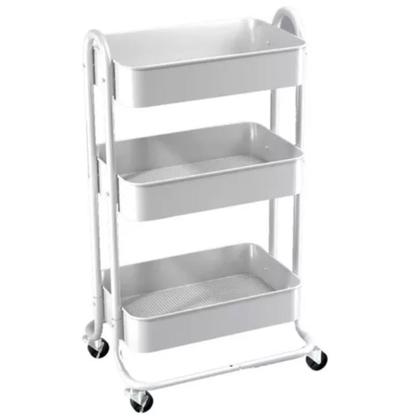 Imagem de Carrinho Organizador Multiuso 3 Prateleiras com  Rodinhas 