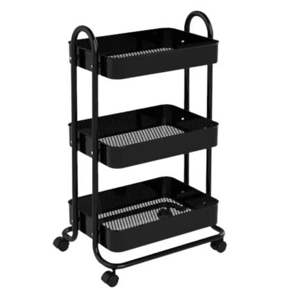 Imagem de Carrinho Organizador Multiuso 3 Prateleiras com  Rodinhas 