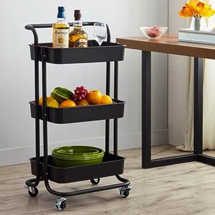 Imagem de Carrinho Organizador Multiuso 3 Prateleiras com  Rodinhas 