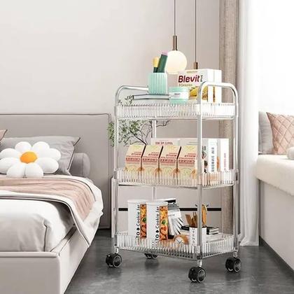 Imagem de Carrinho Organizador Multiuso 3 Prateleiras Com Rodinhas
