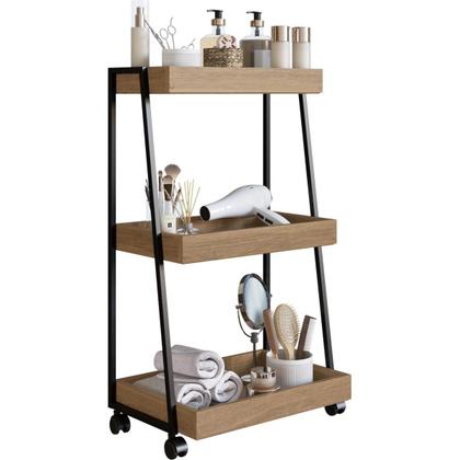 Imagem de Carrinho Organizador Multiuso 3 Prateleiras E Rodinhas Mel