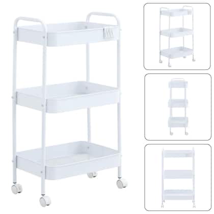 Carrinho Organizador Multiuso Gala Rodinhas Branco - Evolux