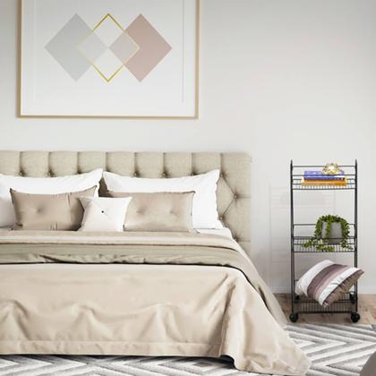 Imagem de Carrinho Organizador Multiuso Guadalupe 3 Andares Metal com Rodinhas Preto Schmitt