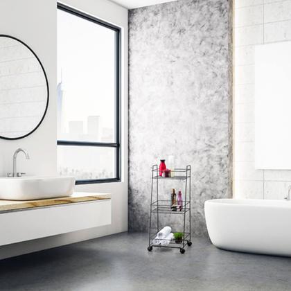 Imagem de Carrinho Organizador Multiuso Guadalupe 3 Andares Metal com Rodinhas Preto Schmitt