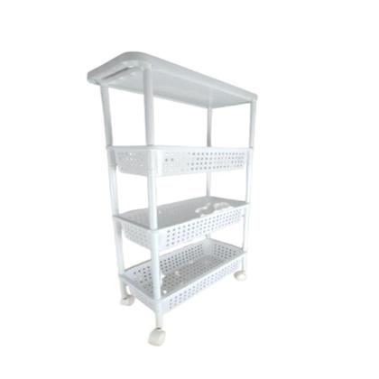 Imagem de Carrinho Organizadora 4 Prateleiras Multiuso Quarto Sala Brinquedos Salao Manicure Varanda Branco