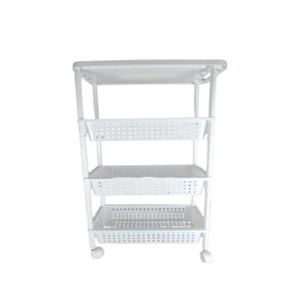 Imagem de Carrinho organizadora 4 prateleiras multiuso quarto sala brinquedos salao manicure varanda branco